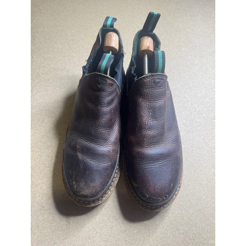 Georgia Giant Romeo Mens Brown Leather Work Boots GR262 Size 11 M Slip On Low